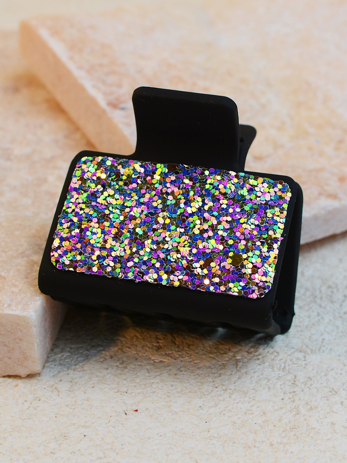 Wholesale Gretel Sequin PU Leather Hair Clip Shark Clip